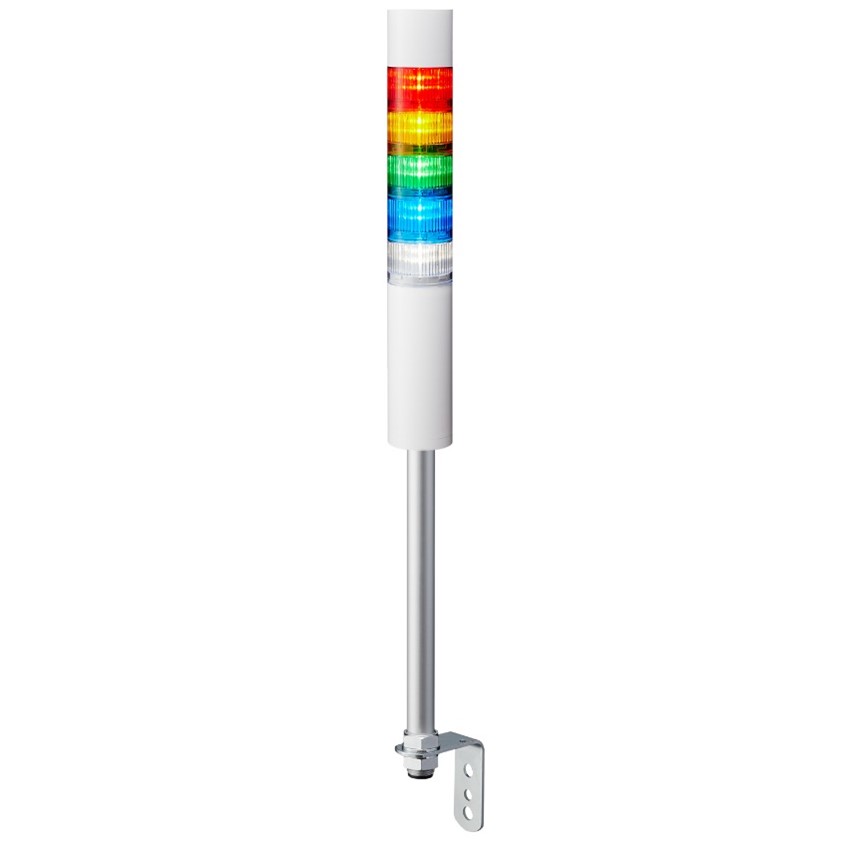 Patlite LR6 Series Coloured Buzzer Signal Tower, 5 Lights, 24 V dc, Pole Mount