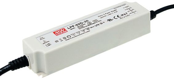 MEAN WELL LED Driver, 20V Output, 60W Output, 3A Output, Constant Voltage Dimmable
