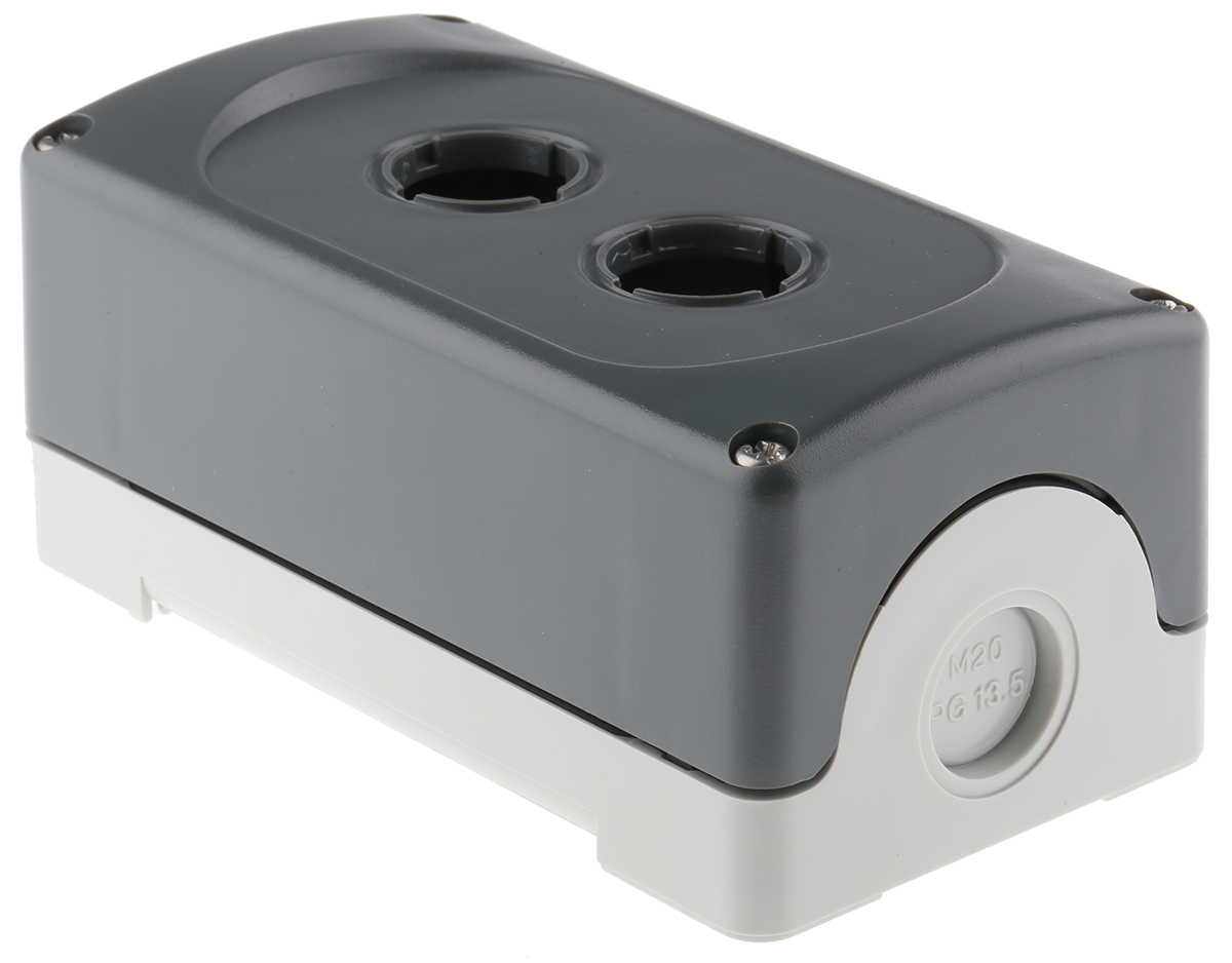 ABB Grey Plastic ABB Modular Push Button Enclosure - 2 Hole 22mm Diameter