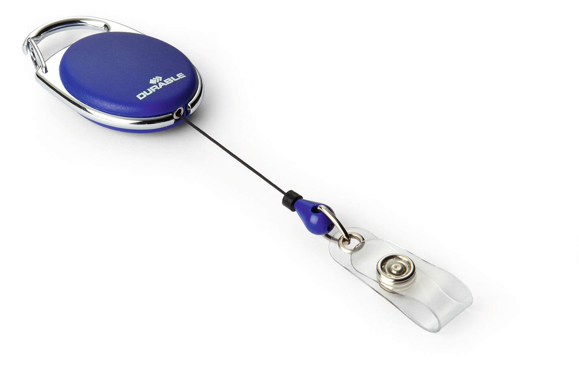 Durable Blue ABS, Nylon, PVC Badge Reel With Snap Strap