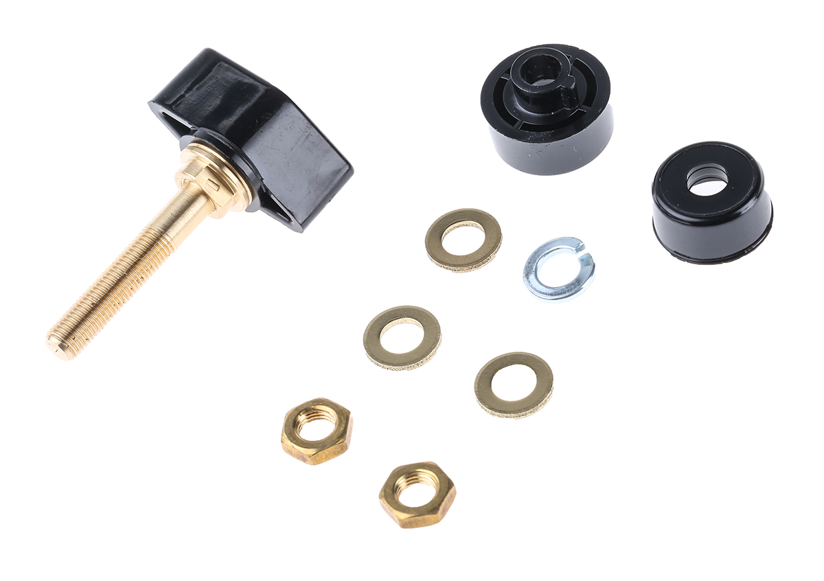 Schutzinger 4mm Black Terminal Post, 1kV, 63A, M6 x 0.75 Thread