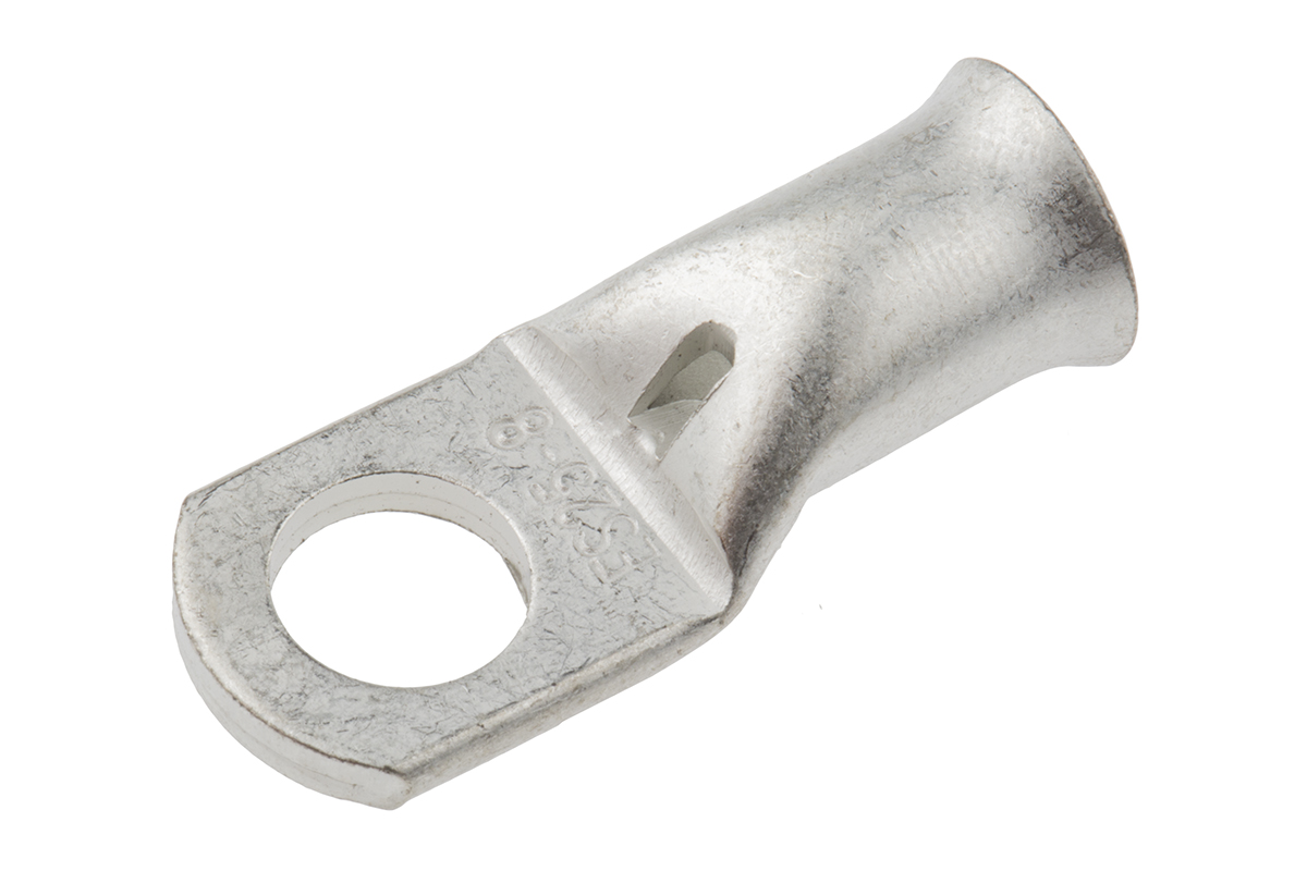 RS PRO Uninsulated Ring Terminal, 8mm Stud Size, 25mm² to 25mm² Wire Size, Natural