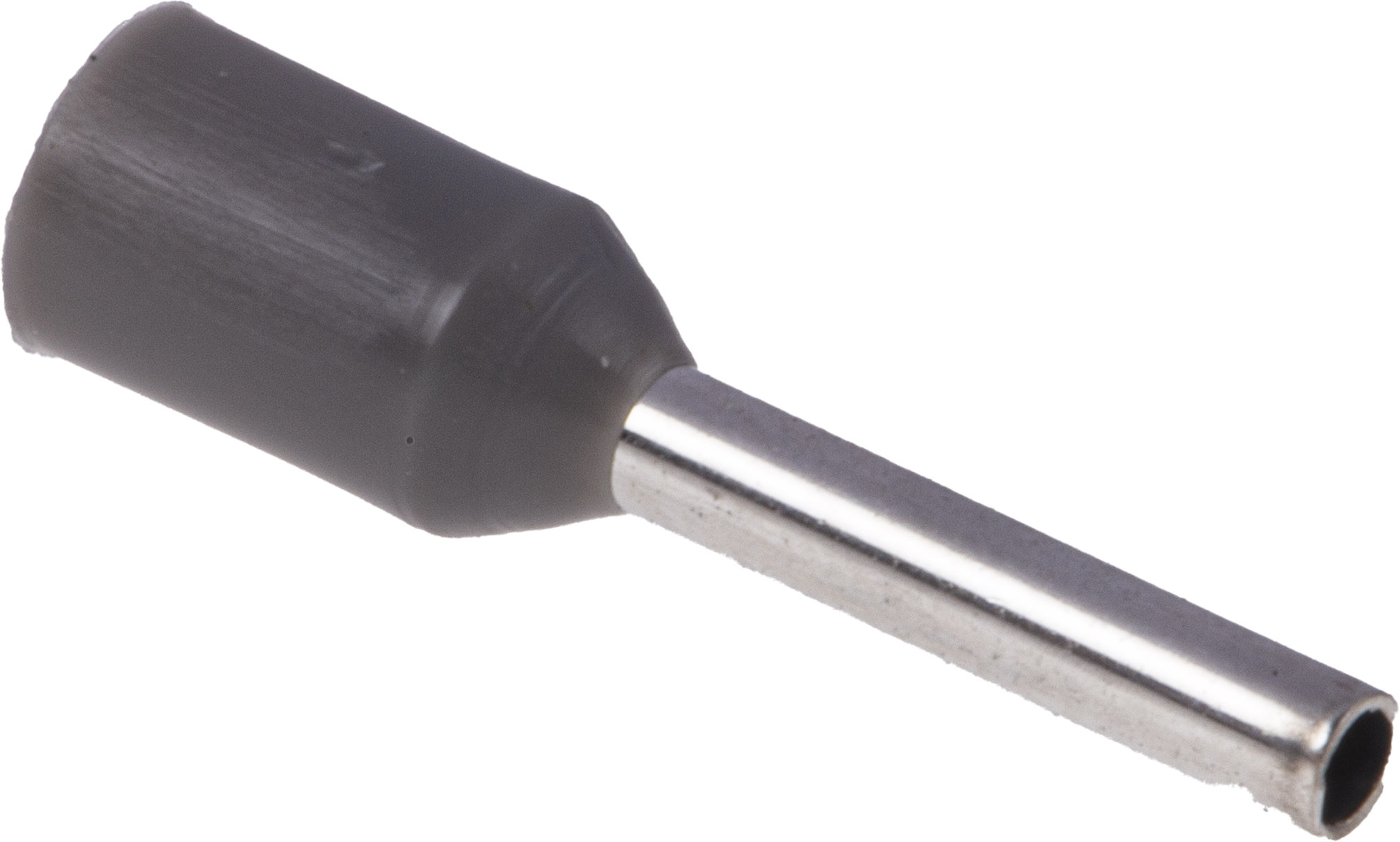 RS PRO Insulated Crimp Bootlace Ferrule, 8mm Pin Length, 1.2mm Pin Diameter, 0.75mm² Wire Size, Grey