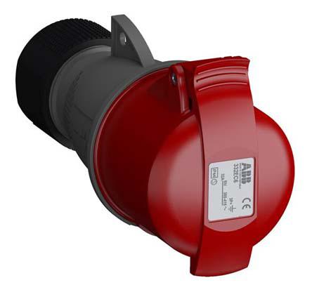 Amphenol Industrial, Easy & Safe IP44 Red Cable Mount 3P + E Industrial Power Socket, Rated At 32A, 415 V