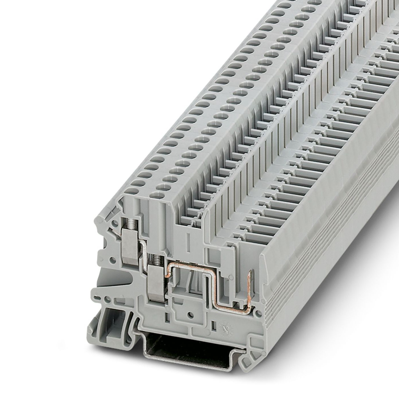 Phoenix Contact UT Series UT 2,5-TWIN/1P Feed Through Terminal Block, 3-Way, 24A, 26-12-2020 AWG Wire, Screw Termination