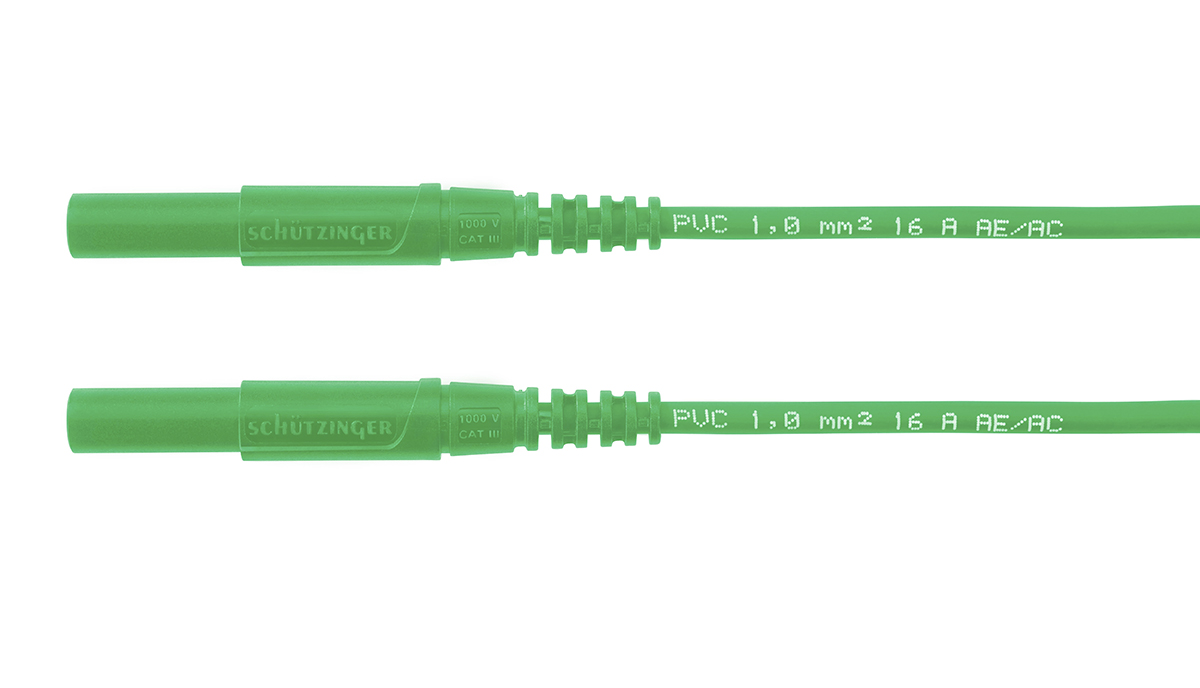 Schutzinger Test lead, 16A, 1kV, Green, 2m Lead Length