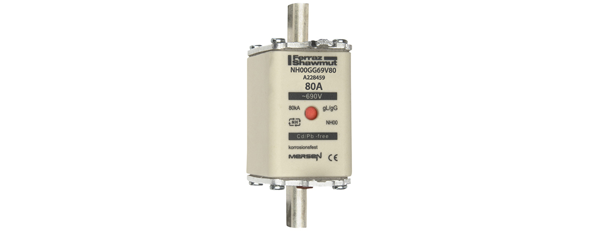 Mersen 80A NH Fuse, NH00, 690V ac