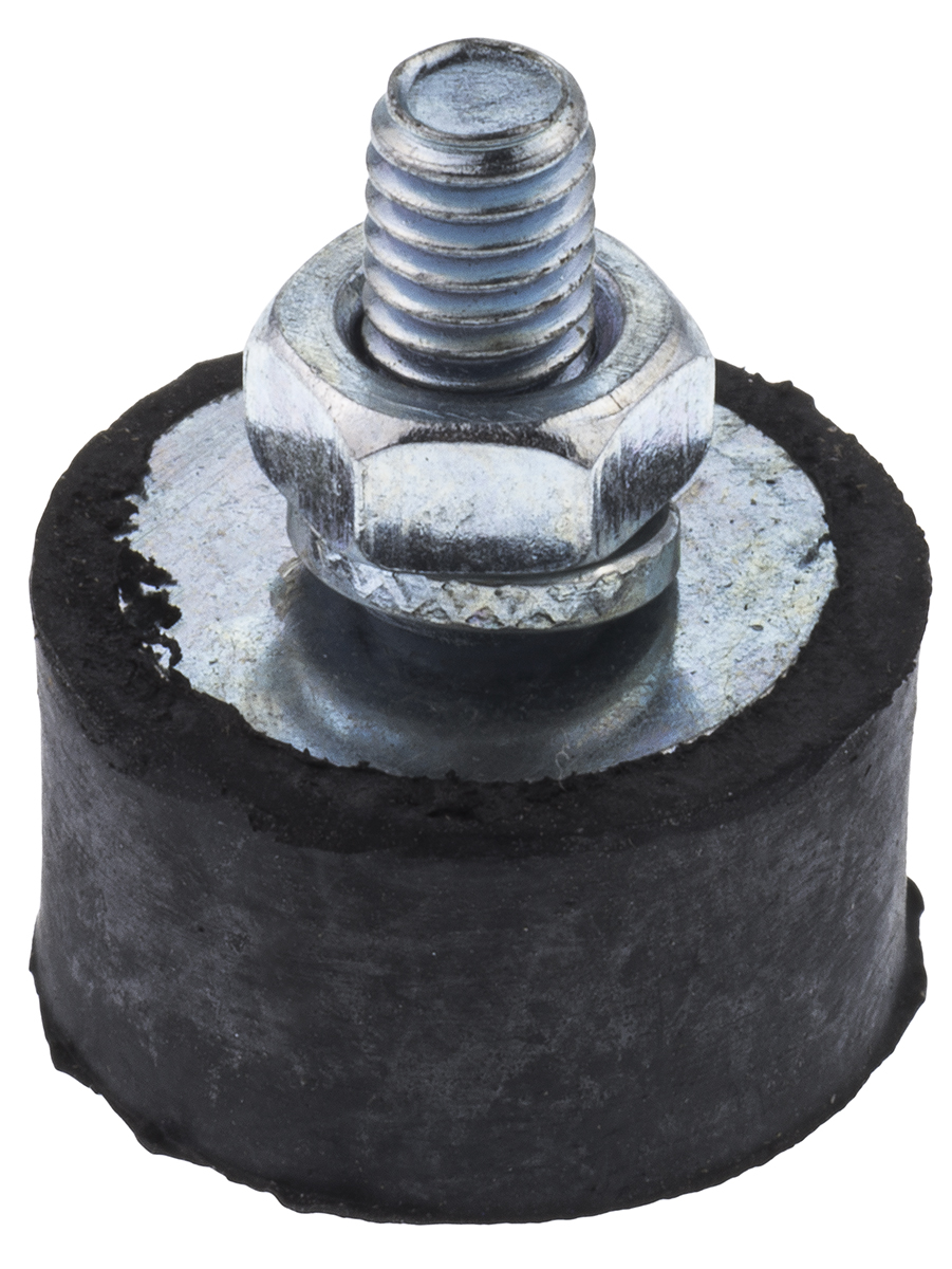 FIBET Cylindrical M4 Anti Vibration Mount, Male Buffer Foot with 18.9kg Compression Load