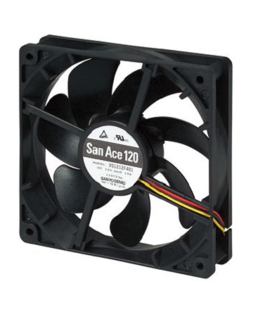 Sanyo Denki San Ace 9S Series Axial Fan, 24 V dc, DC Operation, 100m³/h, 1.44W, 60mA Max, 119 x 119 x 25mm