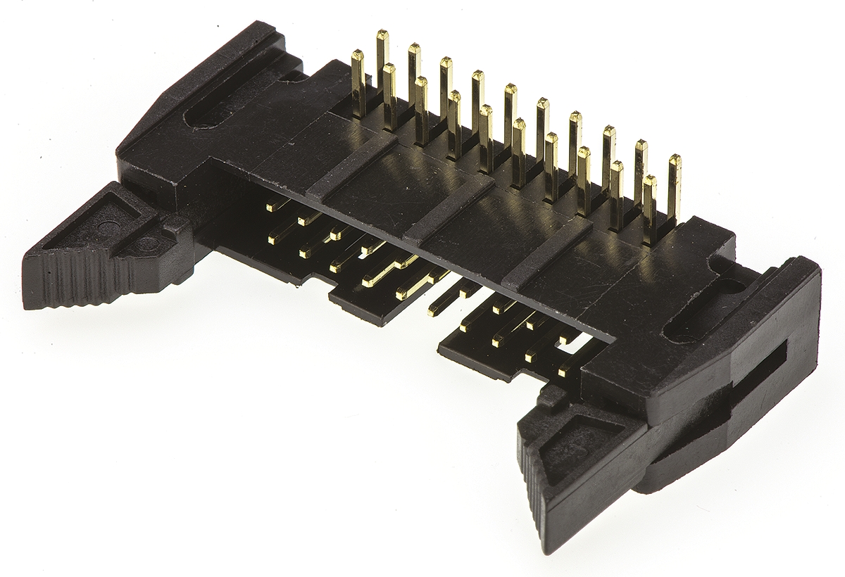 Amphenol Communications Solutions T816 Series Right Angle Through Hole PCB Header, 20 Contact(s), 2.54 mm Pitch, 2 Row,