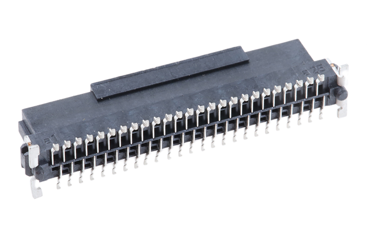 ERNI SMC Series Straight Surface Mount PCB Socket, 50-Contact, 2-Row, 1.27mm Pitch, Solder Termination