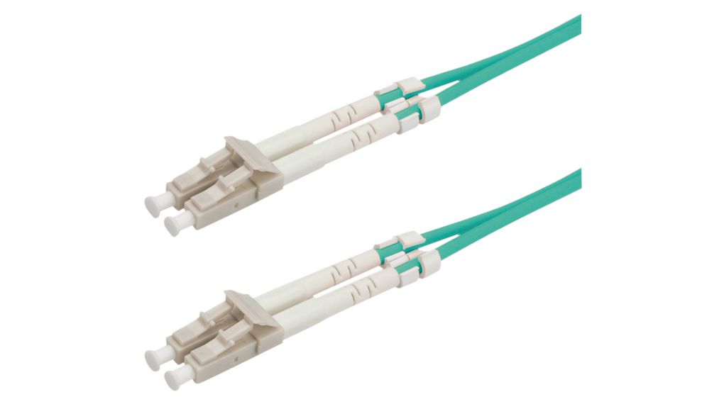 Roline LC to LC Duplex Multi Mode OM3 Fibre Optic Cable Assembly, 50/125μm, Light Blue, 1m