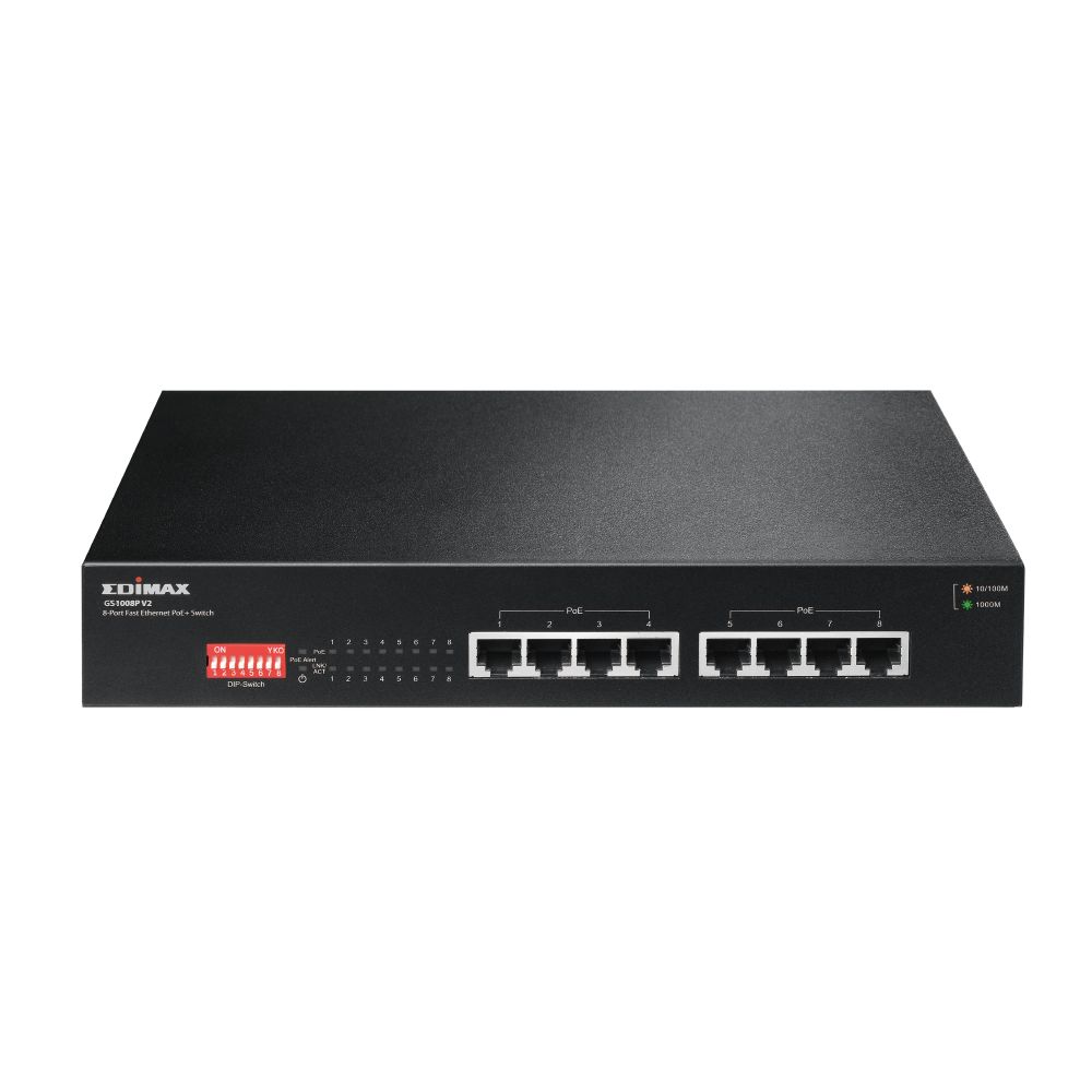 Edimax GS-1008P V2, Unmanaged 8 Port Gigabit Switch With PoE UK