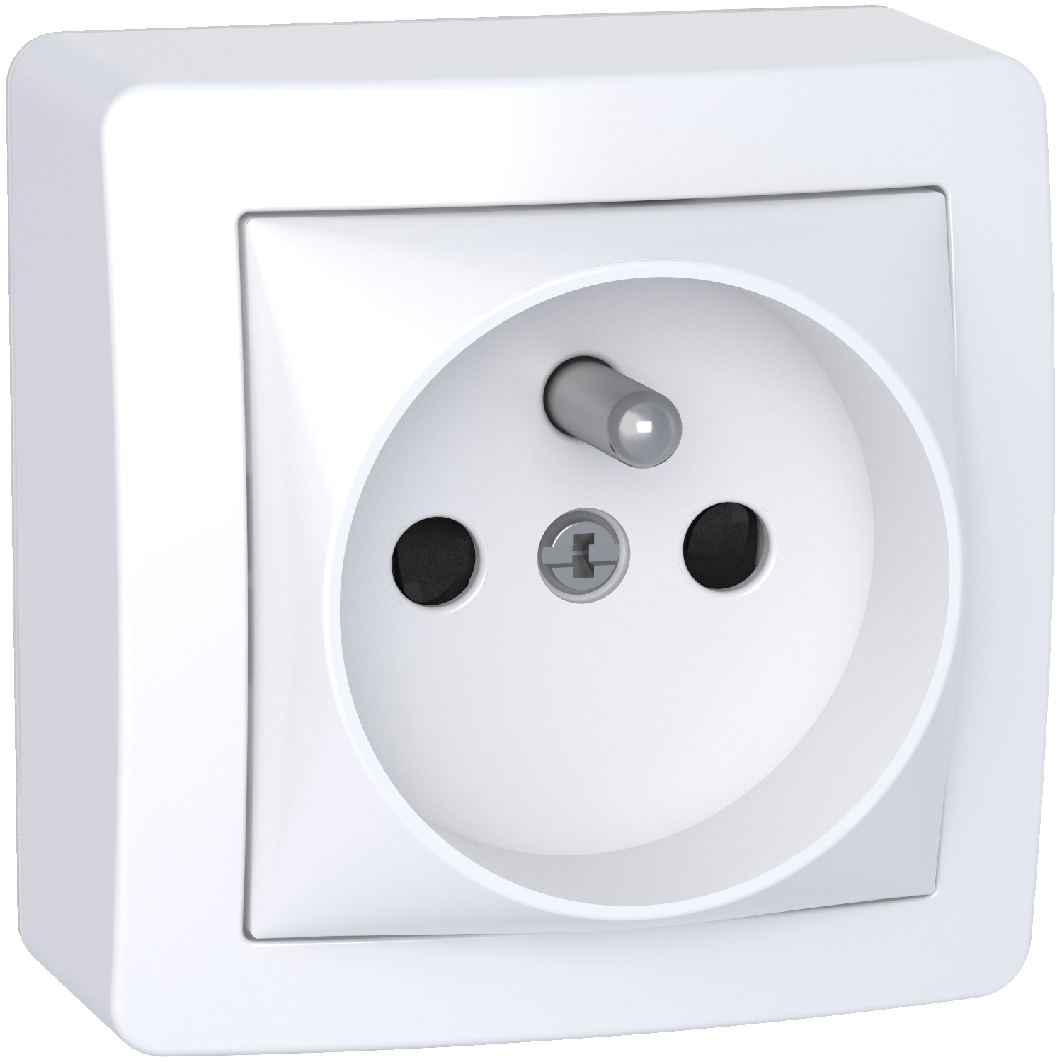 Schneider Electric White 1 Gang Plug Socket, 2 Poles, 16A, French 2P