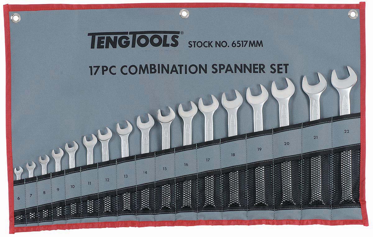 Teng Tools 17-Piece Spanner Set, 6 → 22 mm, Chrome Vanadium