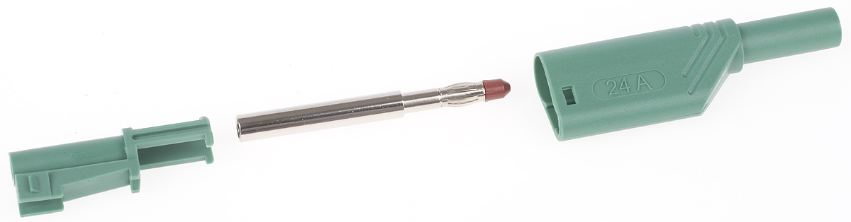 Hirschmann Test & Measurement Green Male Banana Plug, 4 mm Connector, Screw Termination, Nickel Plating