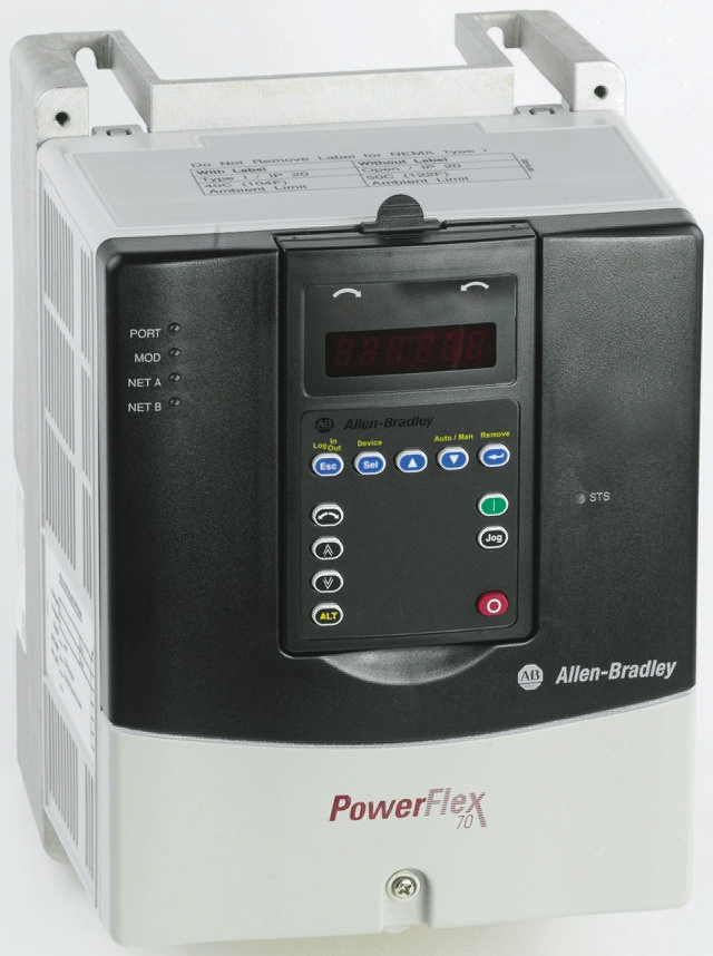 Allen Bradley Inverter Drive, 7.5 kW, 3 Phase, 400 V ac, 15.4 A, PowerFlex 70 Series