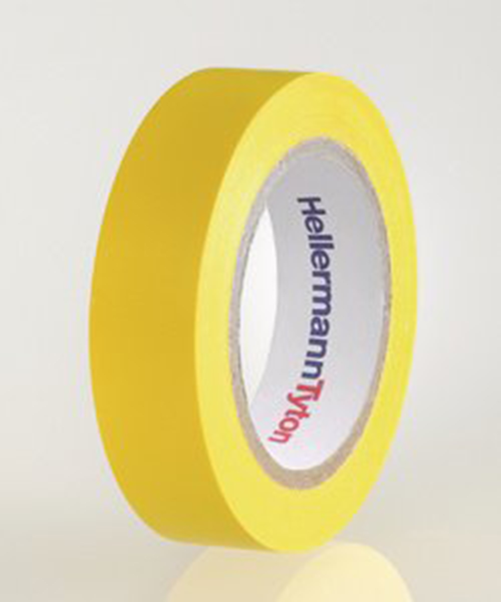 HellermannTyton HelaTape Flex Yellow Electrical Tape, 15mm x 10m