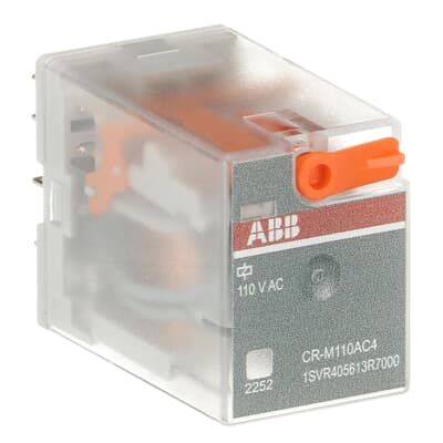 ABB CR-M Series Interface Relay, DIN Rail Mount, 110V ac Coil, 4CO (SPDT), 6A Load