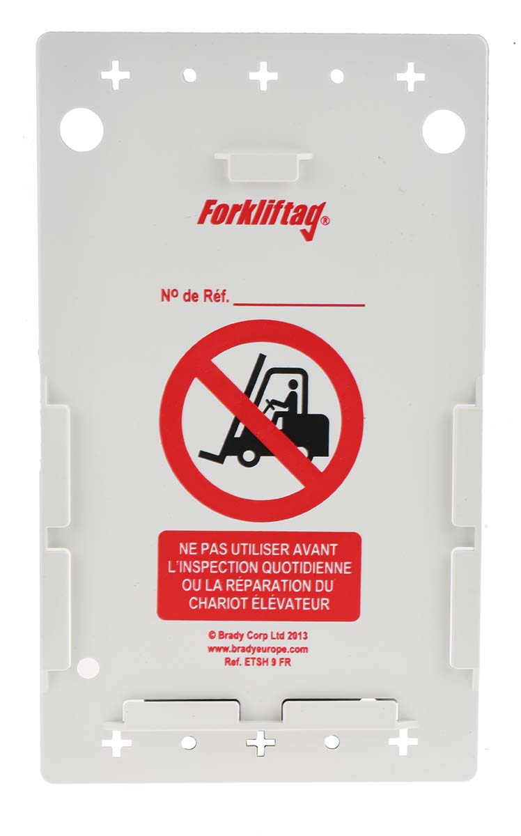 Brady Red on White Safety Forklift Tag, French Language, 1 per Pack