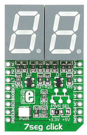 MikroElektronika MIKROE-1201, 7seg Click LED Add On Board