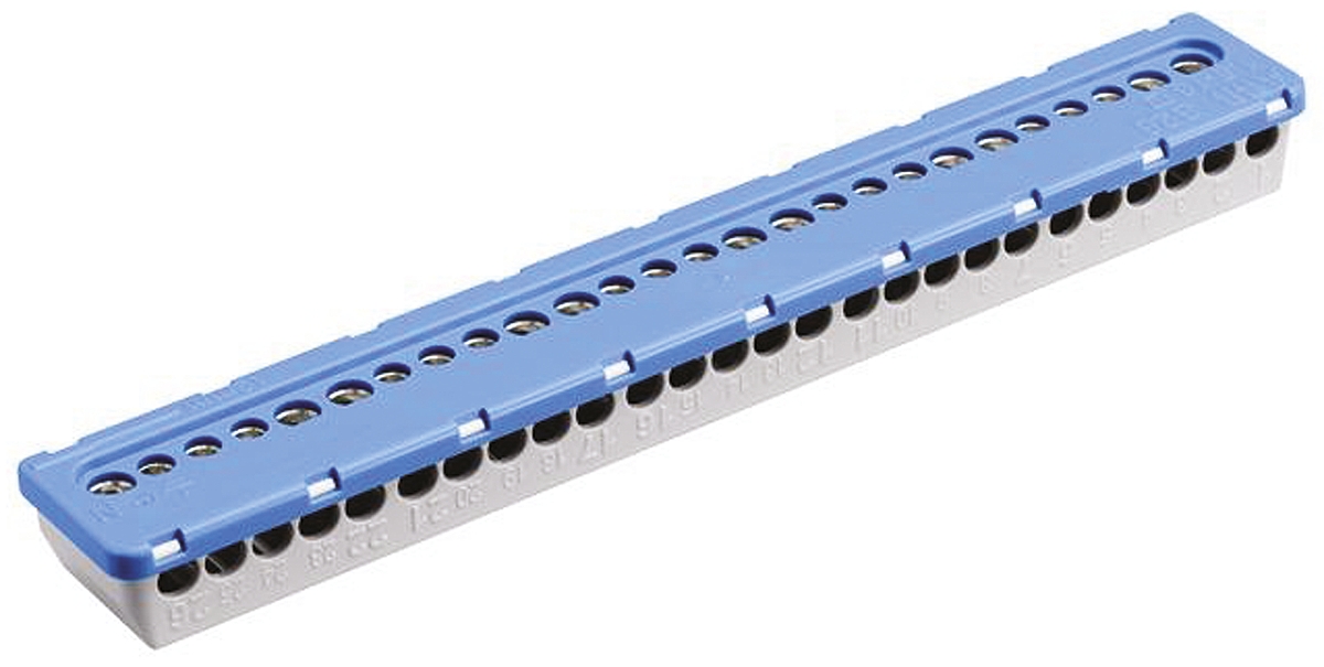 Entrelec MISTRAL65 Series Non-Fused Terminal Block, 26-Way, 100A, 6 mm², 16 mm² Wire, Screw Termination
