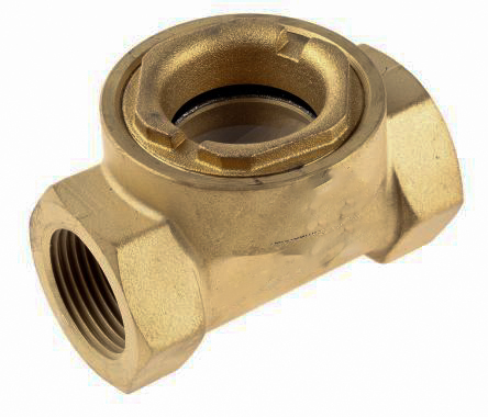 RS PRO Brass Sight Glass Non Return Valve, BSP 1in, 12 bar