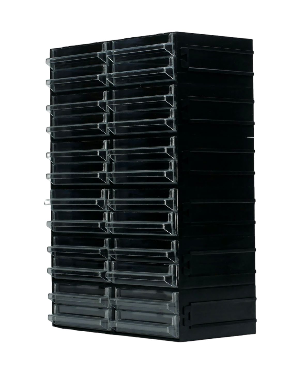 RS PRO 24 Drawer Storage Unit, Polystyrene, 225mm x 338mm x 133mm, Black, Transparent
