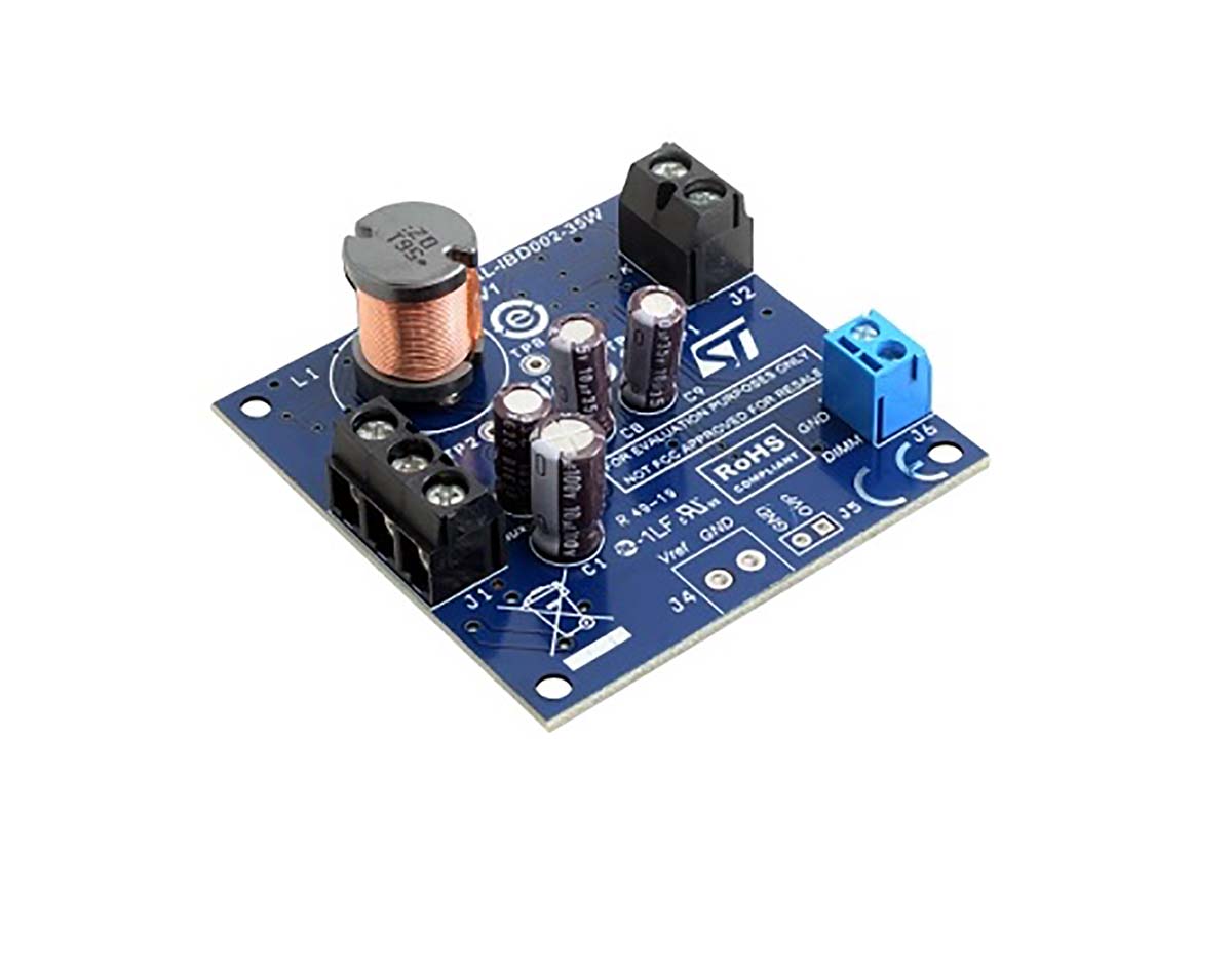 STMicroelectronics Inverse Buck 35W with LED current controlled by HVLED002 with Analogue/PWM dimming regulation Buck