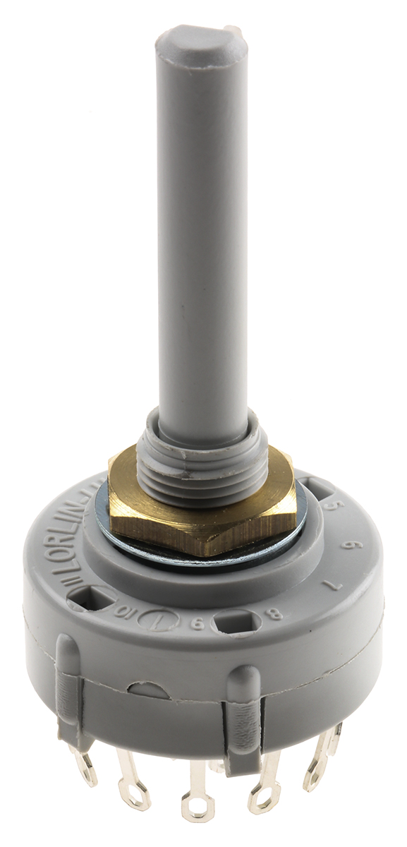 Lorlin, 3 Position 4PST Rotary Switch, 150 mA@ 250 V ac, Solder Tab