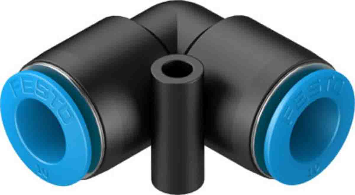 Festo QS Series Elbow Tube-toTube Adaptor, Push In 10 mm to Push In 10 mm, Tube-to-Tube Connection Style, 130743