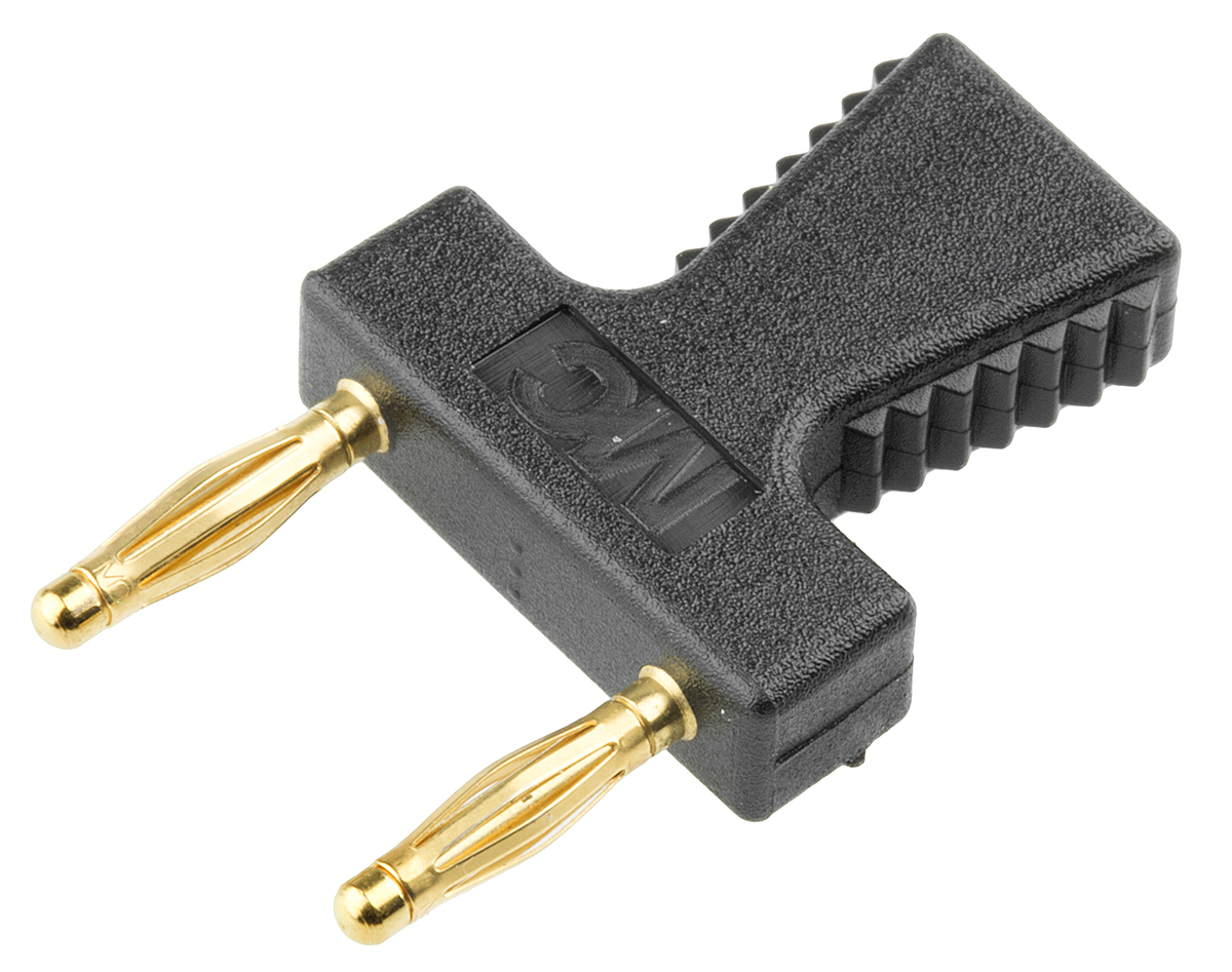 Staubli, KS2 Jumper Male Straight Black Closed Top, Handle Pull 2 Way 1 Row 12mm Pitch