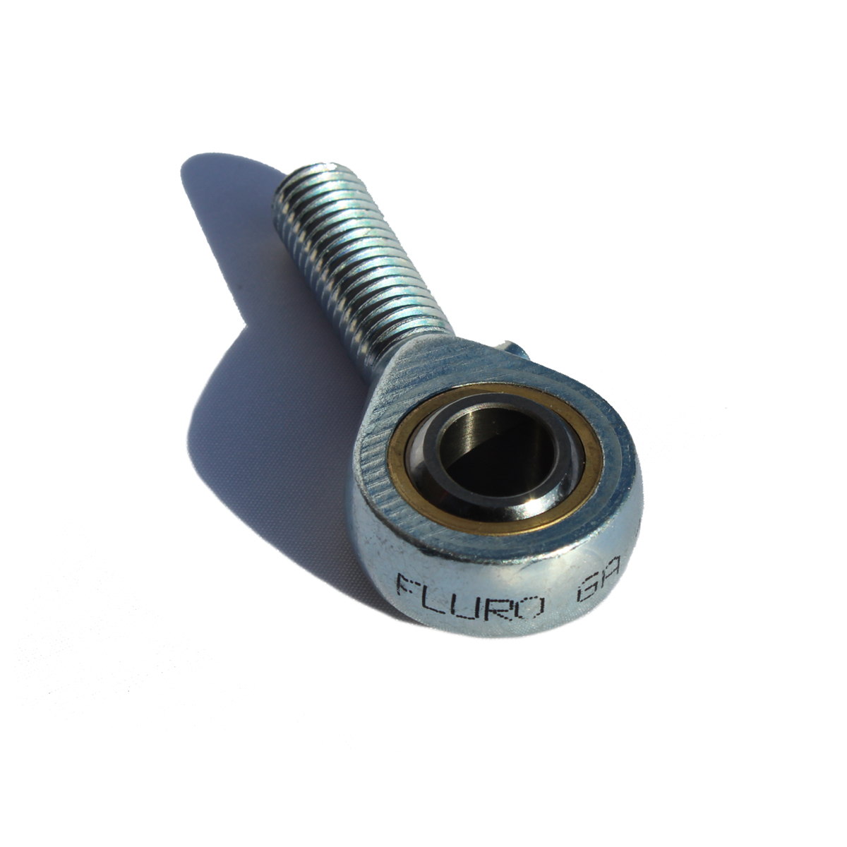 Fluro M20 x 2.5 Male Galvanized Steel Rod End, 20mm Bore, 103mm Long, Metric Thread Standard, Male Connection Gender