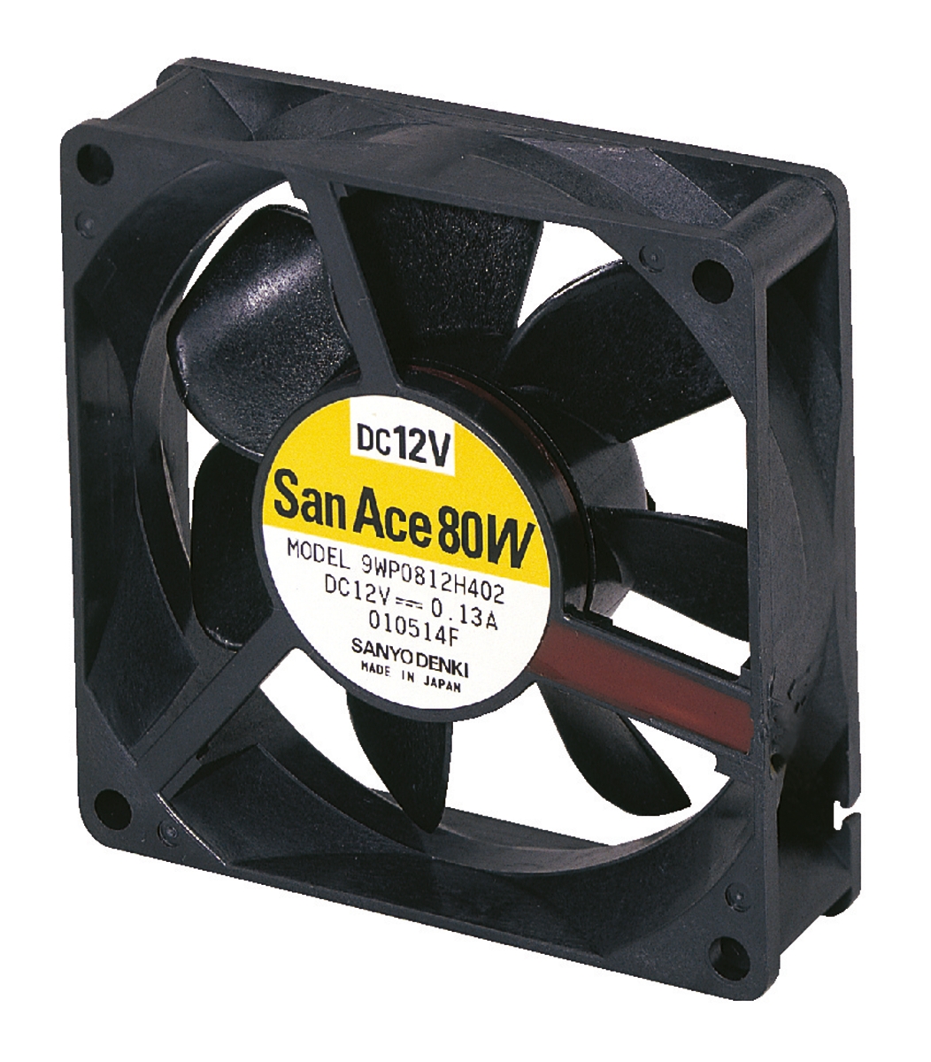Sanyo Denki San Ace 9WP Series Axial Fan, 12 V dc, DC Operation, 74.5m³/h, 1.68W, 140mA Max, IP68, 92 x 92 x 25mm