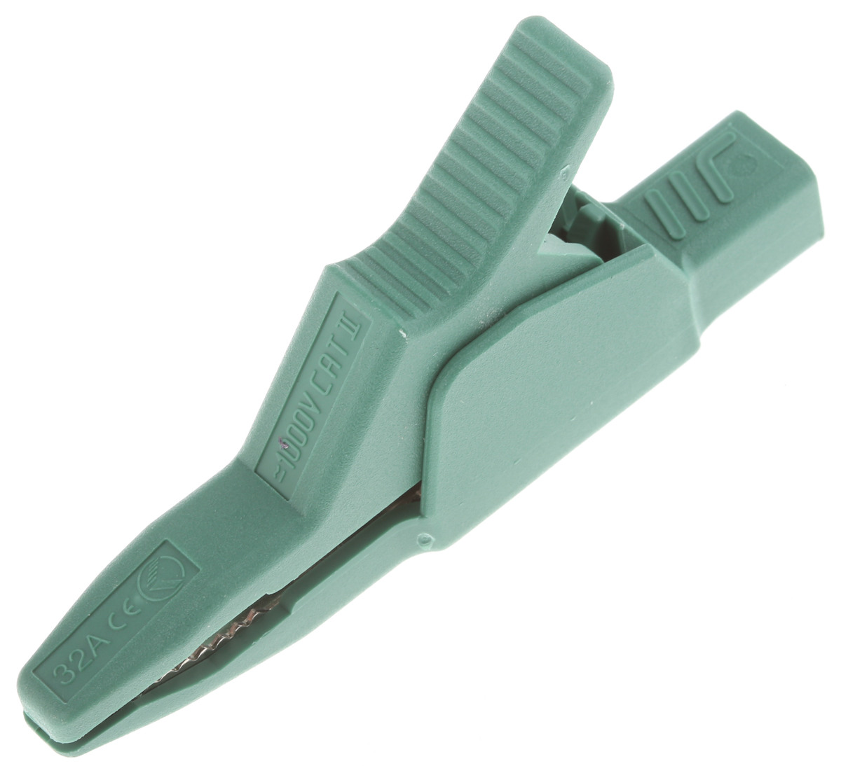 Hirschmann Test & Measurement Crocodile Clip 4 mm Connection, Brass Contact, 32A, Green
