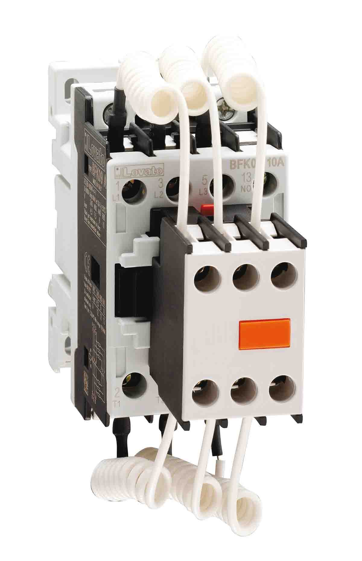 Lovato BFK Contactor, 400 V ac Coil, 3-Pole, 18 A, 12.5 kVar, 3NO, 690 V ac