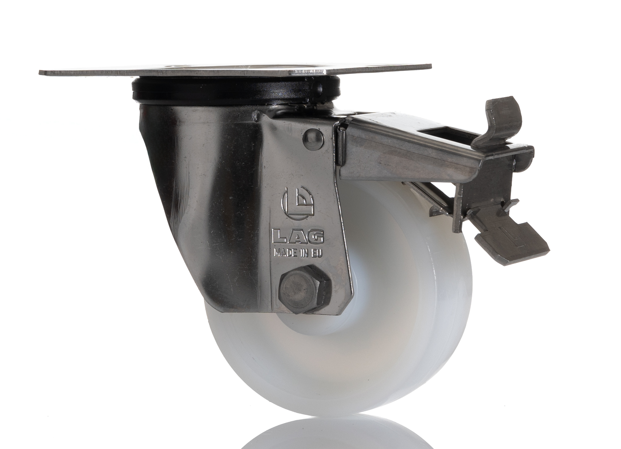 LAG Braked Swivel Castor Wheel, 150kg Capacity, 80mm Wheel