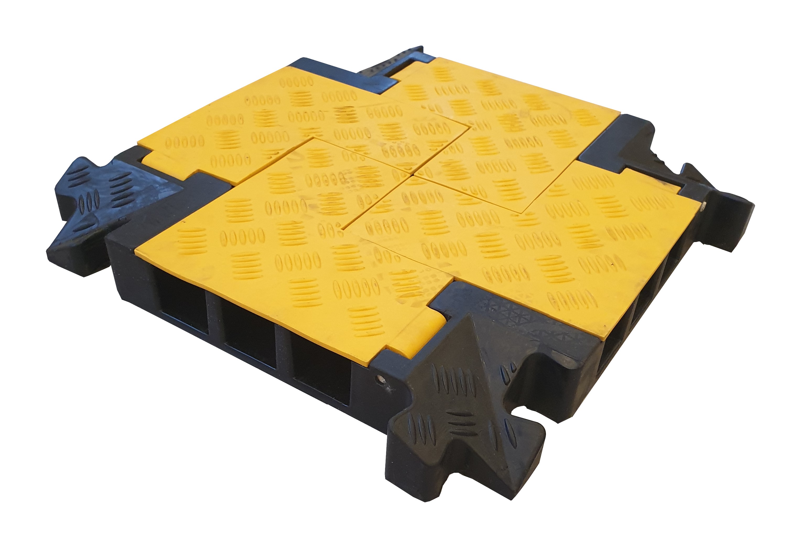 RS PRO 500mm Black/Yellow Cable Cover in Rubber, 58 x 52mm Inside dia.