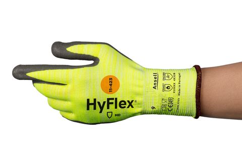 Ansell 11-423 Yellow Polyamide Work Gloves, Size 6, Aqua Polymer Coating