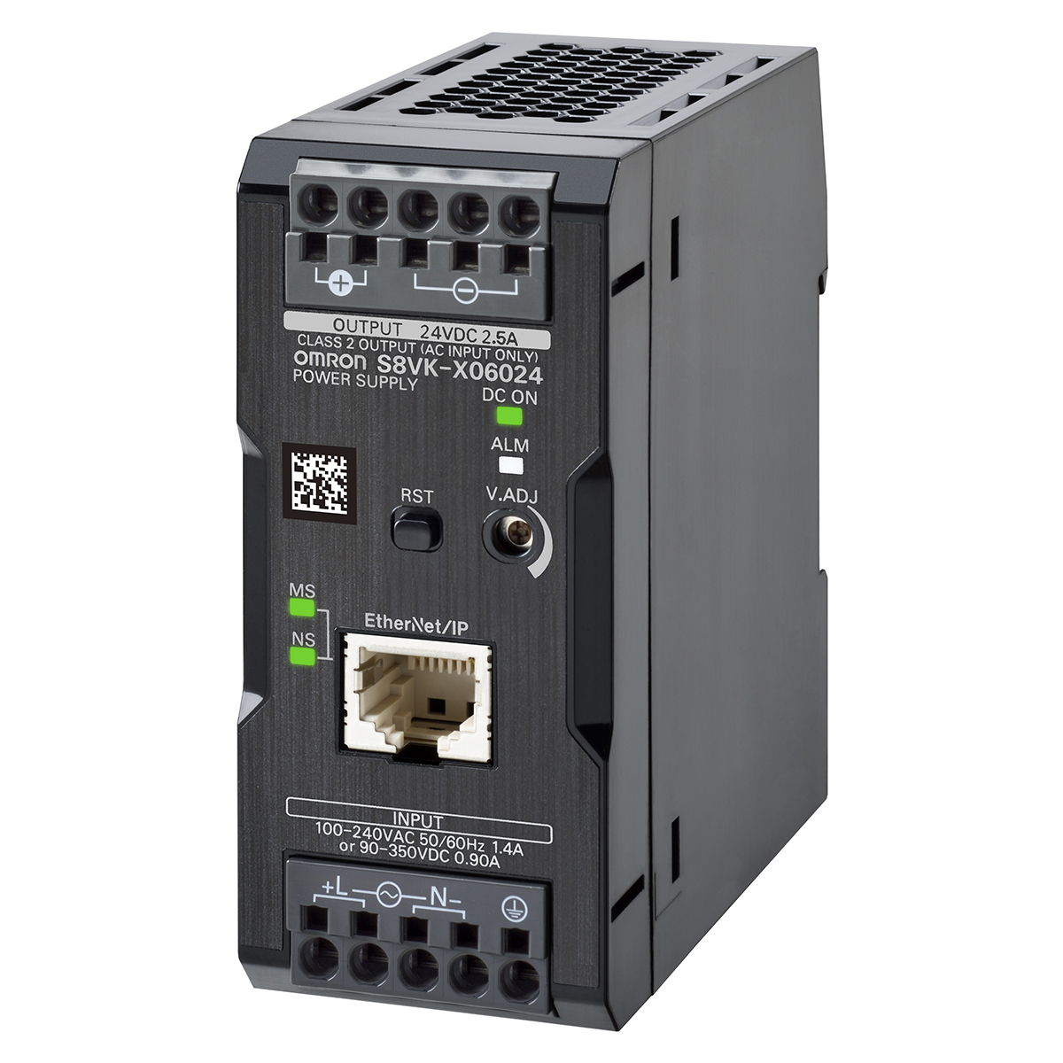 Omron S8VK-X Switched Mode DIN Rail Power Supply, 100 → 240V ac ac Input, 24V dc dc Output, 2.5A Output, 60W