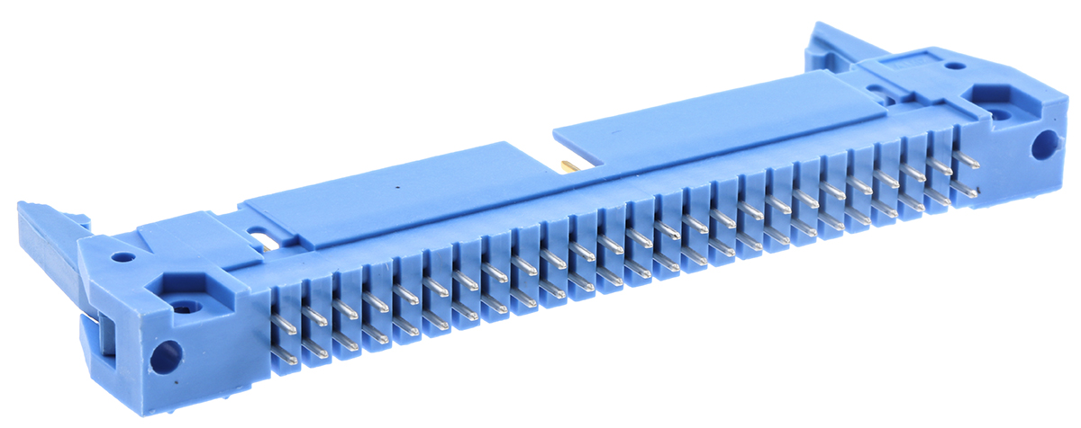 TE Connectivity AMP-LATCH Series Straight Through Hole PCB Header, 50 Contact(s), 2.54 mm Pitch, 2 Row, Shrouded