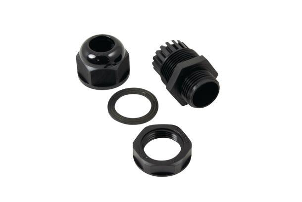 HellermannTyton Connectivity CG Series Black Cable Gland Kit, M20 Thread, 10mm min., 14mm max.