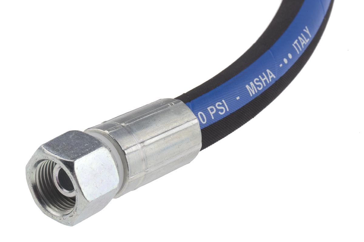 RS PRO 1958mm Synthetic Rubber Hydraulic Hose Assembly, 330bar Max Pressure
