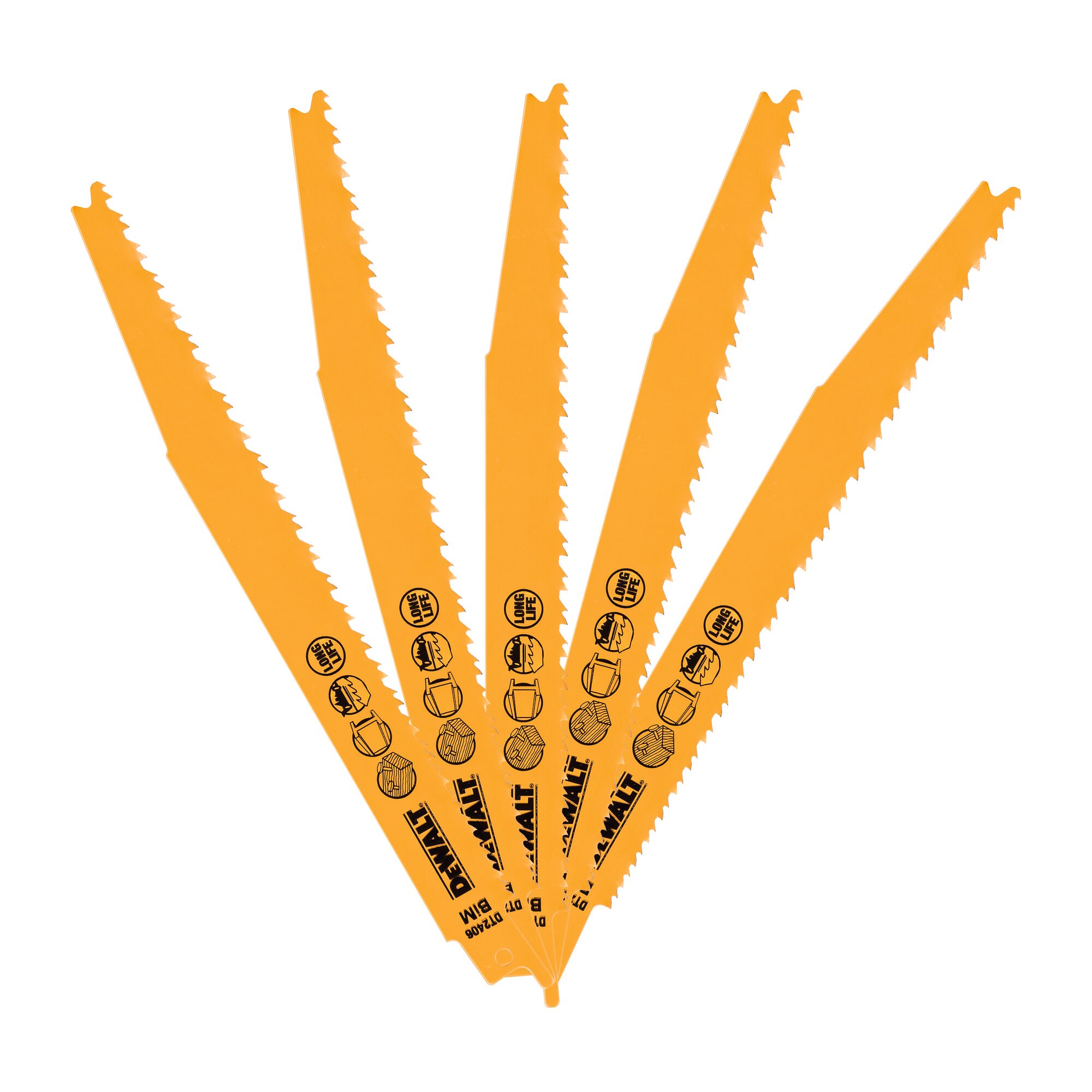 DeWALT, 6 Teeth Per Inch Metal, Wood 203mm Cutting Length Reciprocating Saw Blade, Pack of 9