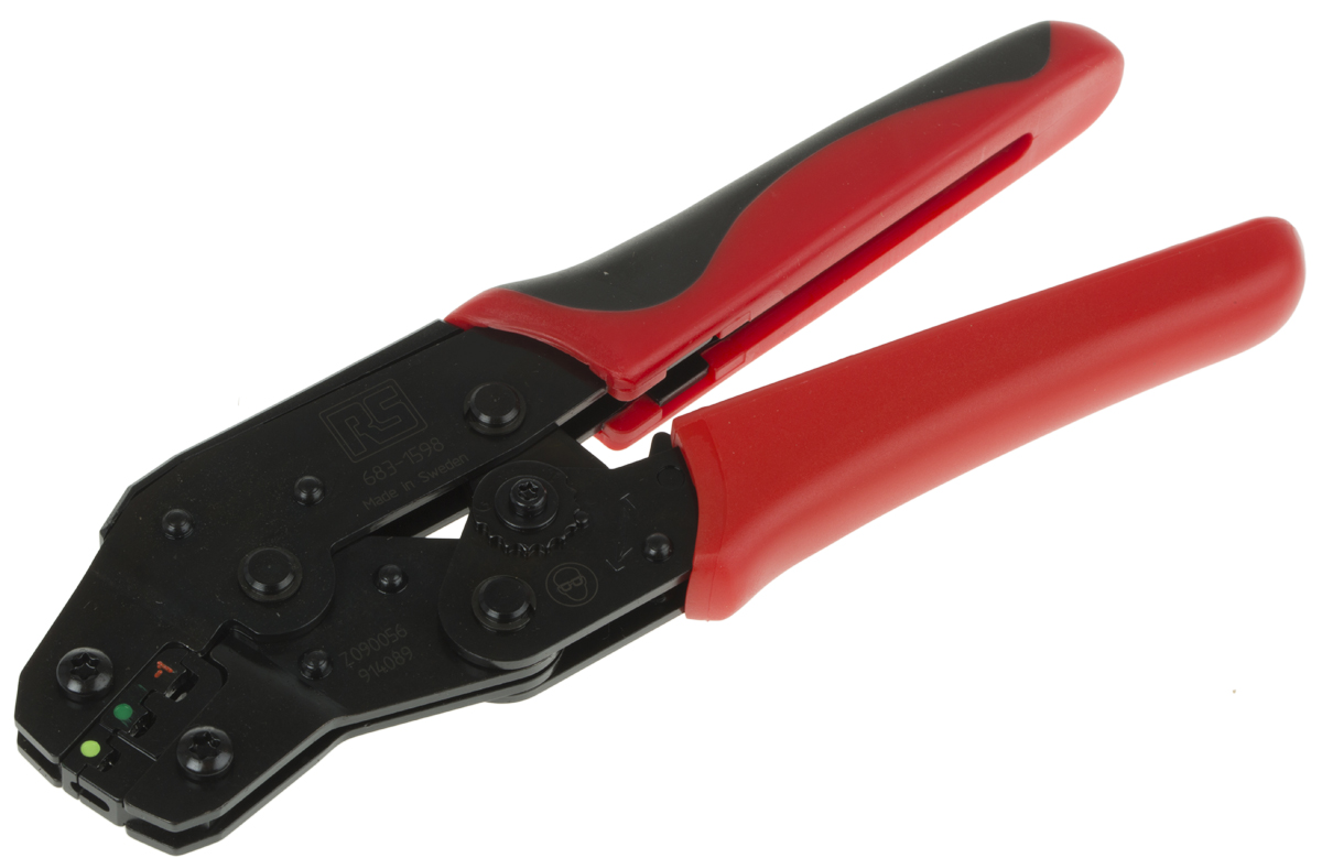 RS PRO Hand Ratcheting Crimp Tool for Insulated terminals , 0.14 → 1.3mm² Wire