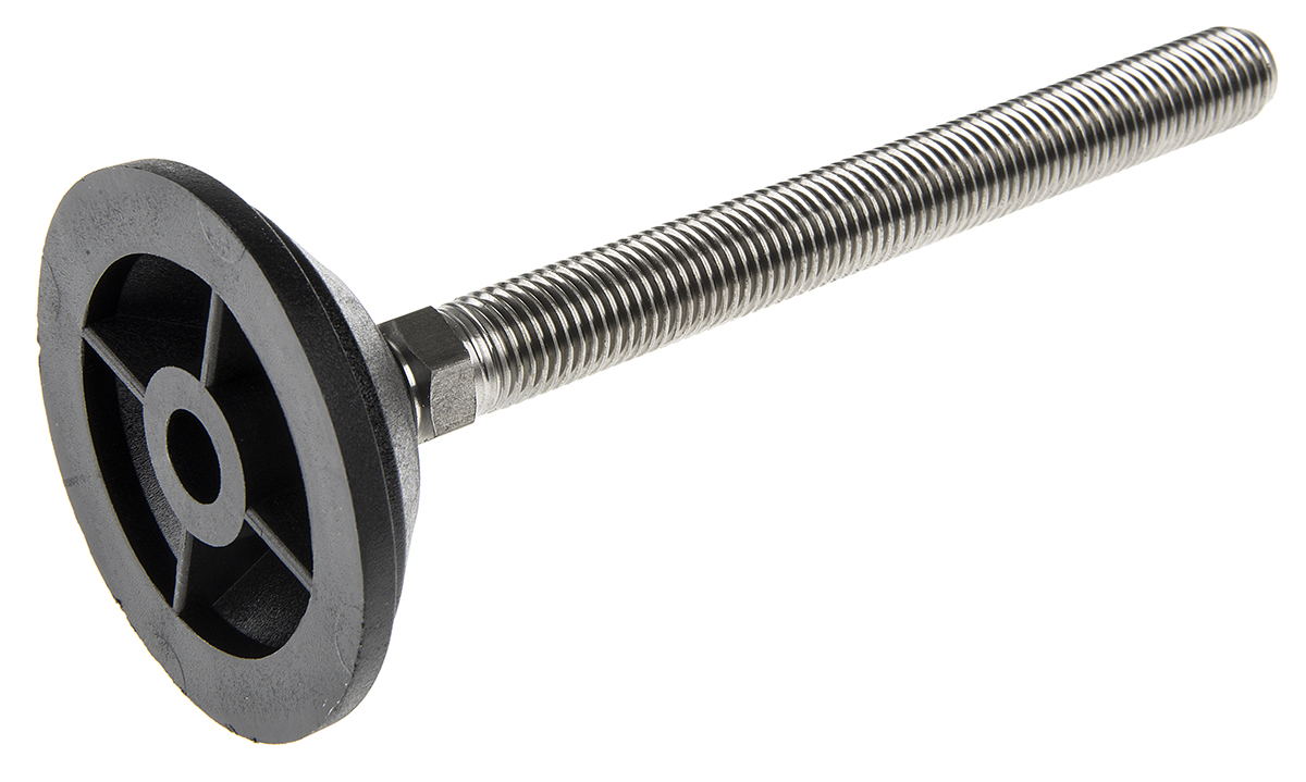 Nu-Tech Engineering M16 PA Reinforced Nylon Adjustable Foot, 1500kg Static Load Capacity 10° Tilt Angle