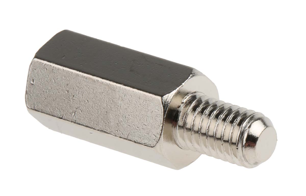 RS PRO Standoff, M5 x M5 Thread, 15mm Body, Brass, Male/Female, 8mm Stud