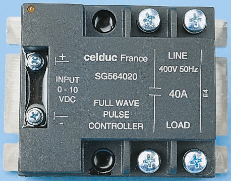 Celduc SG5-SWG5 Series Solid State Relay, 40 A Load, Panel Mount, 400 V ac Load, 10 V dc Control