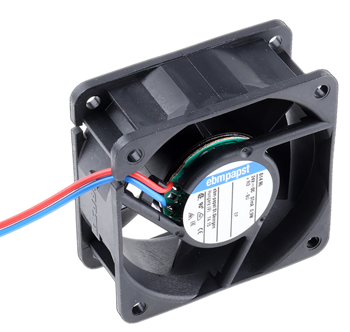 ebm-papst 600 N Series Axial Fan, 24 V dc, DC Operation, 21m³/h, 800mW, 34mA Max, 60 x 60 x 25mm