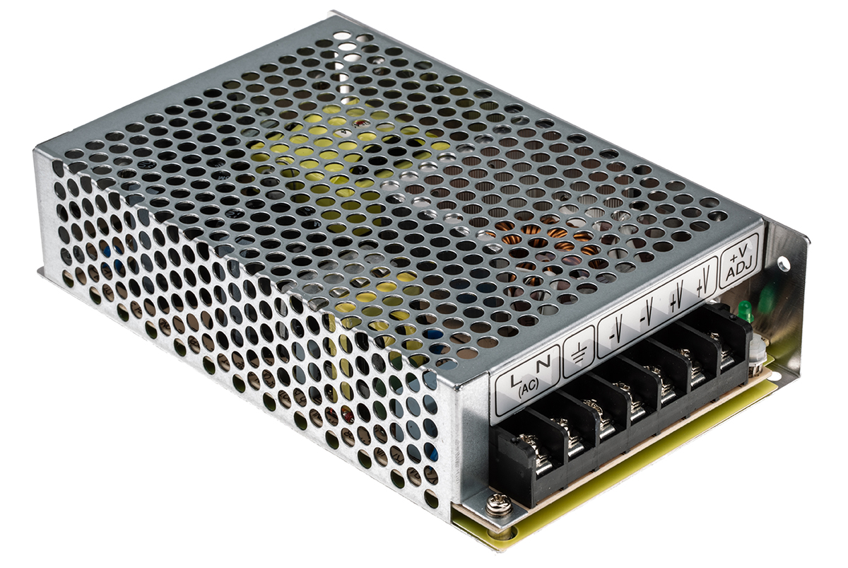 MEAN WELL Switching Power Supply, RS-100-12, 12V dc, 8.5A, 102W, 1 Output, 125 → 373 V dc, 88 → 264 V ac